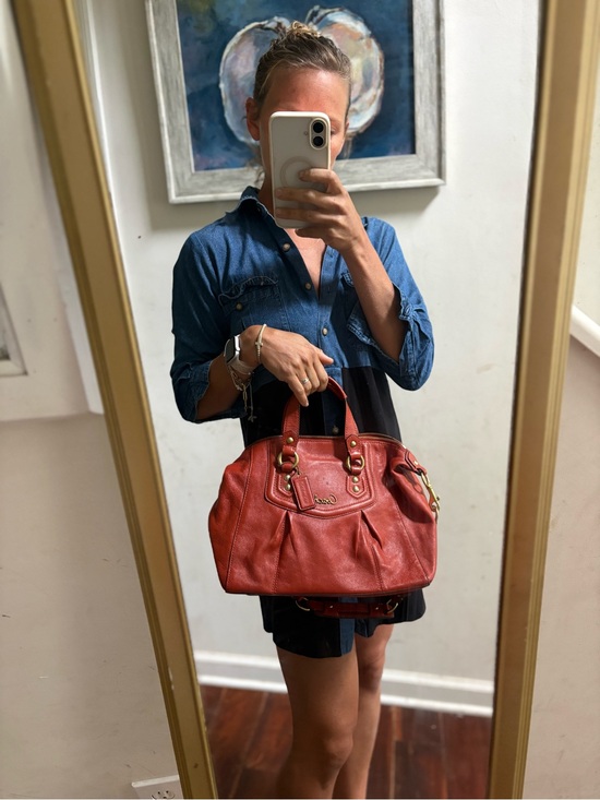 Coach Handbags - Coach Leather Satchel with Gold Hardware